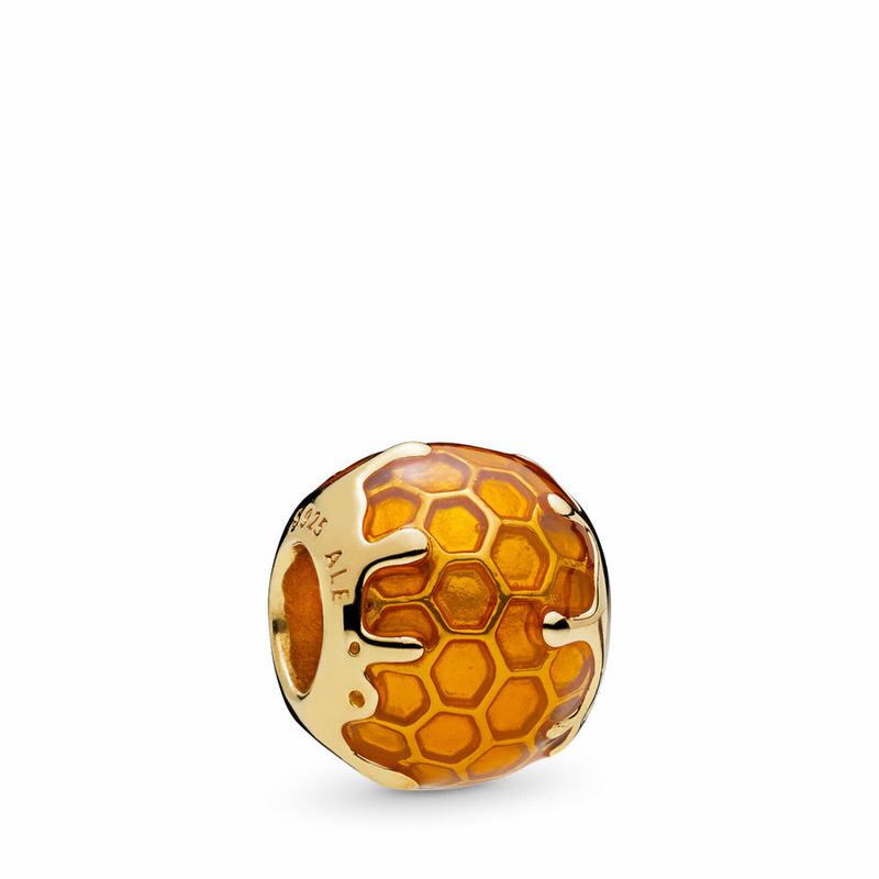 Pandora Shine™ Golden Honey Charm Ireland - 18ct Gold Plated/Enamel/Yellow - 241053FZR